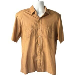 Arrow L Vintage 70s Shirt Tan Short Sleeve Button Down Retro